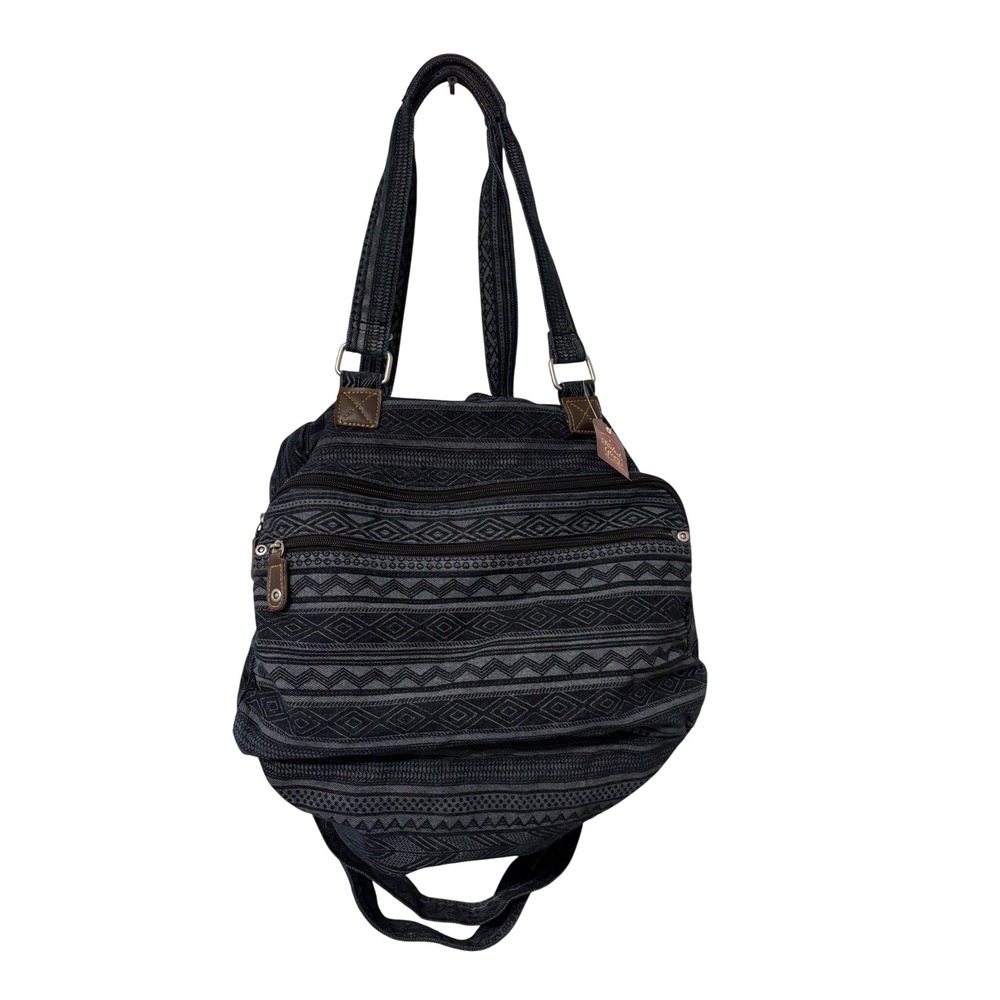 Aztec Tribal Canvas Crossbody Weekender Bag Boho Hippie Indie Slouchy Nomad Tote